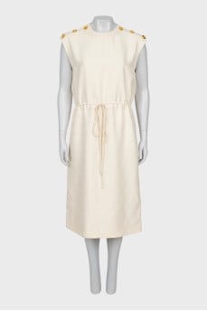 Fitted dress in beige with tag
