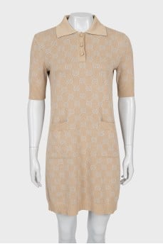 Fitted dress with signature monogram