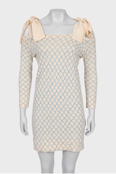 Straight dress in geometric print