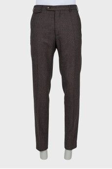 Men's Brown Wool Trousers