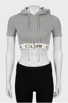 Cropped top with hood