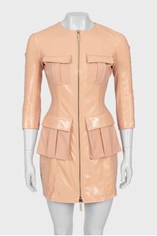 Dress with golden zipper