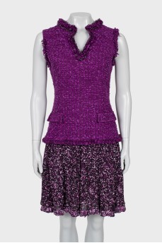 Fitted purple dress