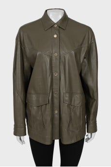 Faux leather shirt