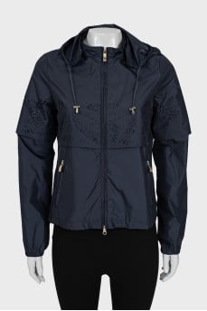 Fitted jacket with perforation