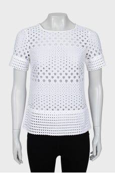 Perforated white t-shirt