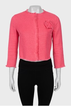 Linen jacket with raw seams