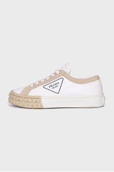White textile sneakers