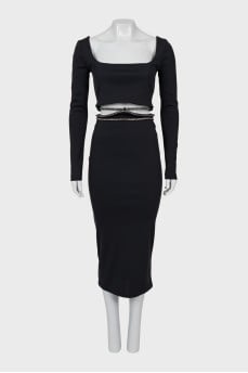 Bodycon black dress with tag