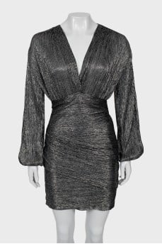 Fitted dress in silver color