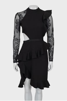 Dress with lace sleeves