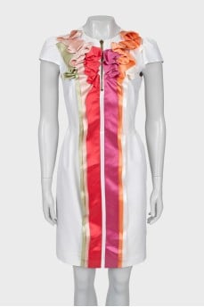 Fitted dress with multi-layered frills