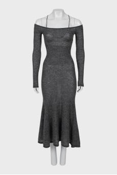Grey off shoulder dress