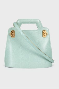 Green leather bag