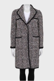 Black and white button coat