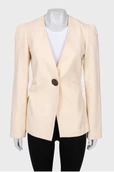 Wool jacket with button fastening