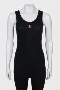 Black T-shirt with gold logo