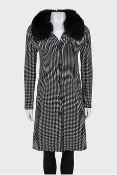 Black and white coat with fur