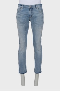 Men's blue straight fit jeans