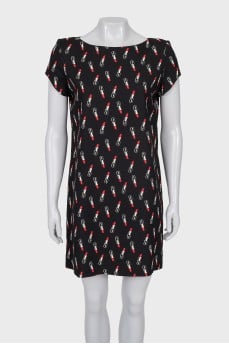 Dress in lipstick print
