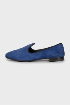 Men's blue suede loafers