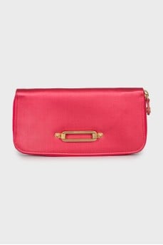 Pink textile wallet