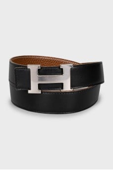 Reversible leather belt