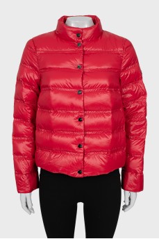 Red quilted jacket