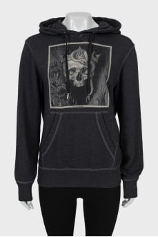 Grey tapered hoodie