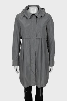 Grey raincoat with tag