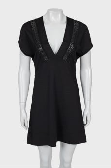 Black dress decorated with lace