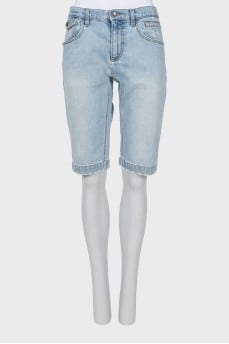 Blue denim shorts