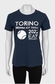 Blue T-shirt with tag
