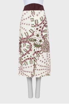 Straight cut skirt with pleats