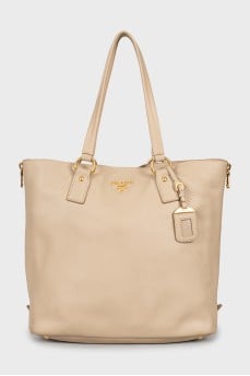 Beige leather bag