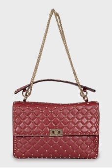 Красная сумка Rockstud Spike