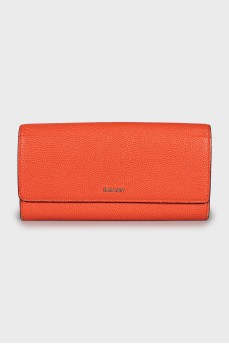 Orange leather wallet