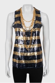 Silk sequin top