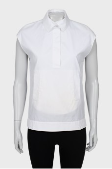 White straight cut blouse