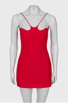 Fitted dress with thin straps