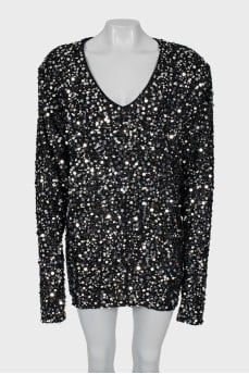 Slim fit dress with sequins