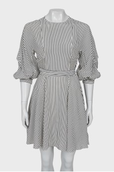 White dress with black stripes