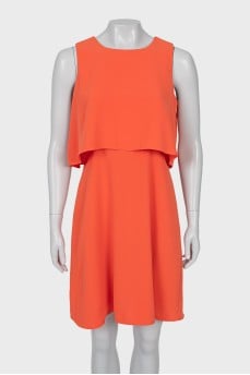 Orange fitted dress