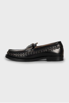 Brown leather loafers