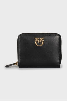 Leather wallet with zipper