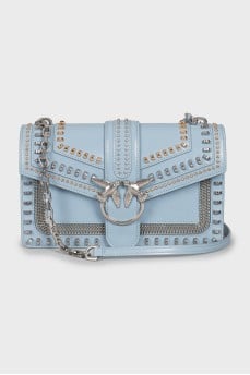 Blue bag with metallic decor