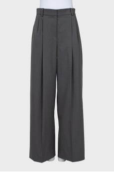 Gray wool trousers with arrows