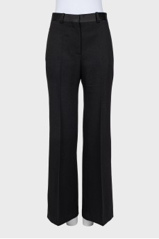 Straight cut wool trousers