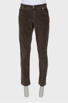 Men's slim fit corduroy trousers