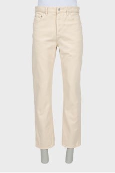 High waist jeans with tag